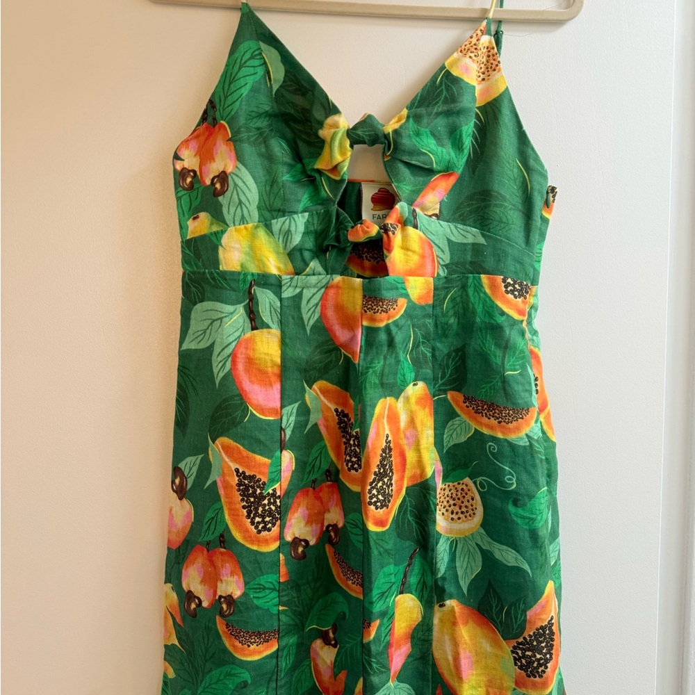 FARM Rio Green Papaya Salad Mini Dress